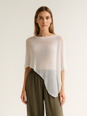 Sheer Elegance Knit Poncho