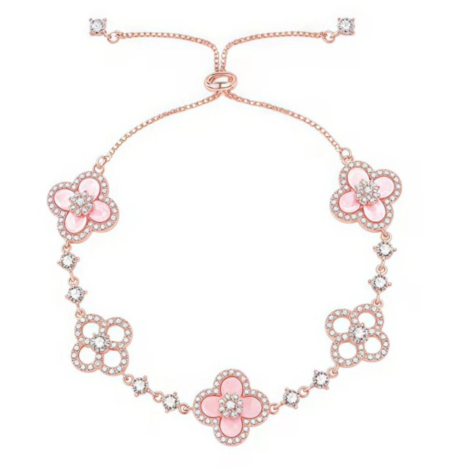 Sparkling Clover Charm Bracelet