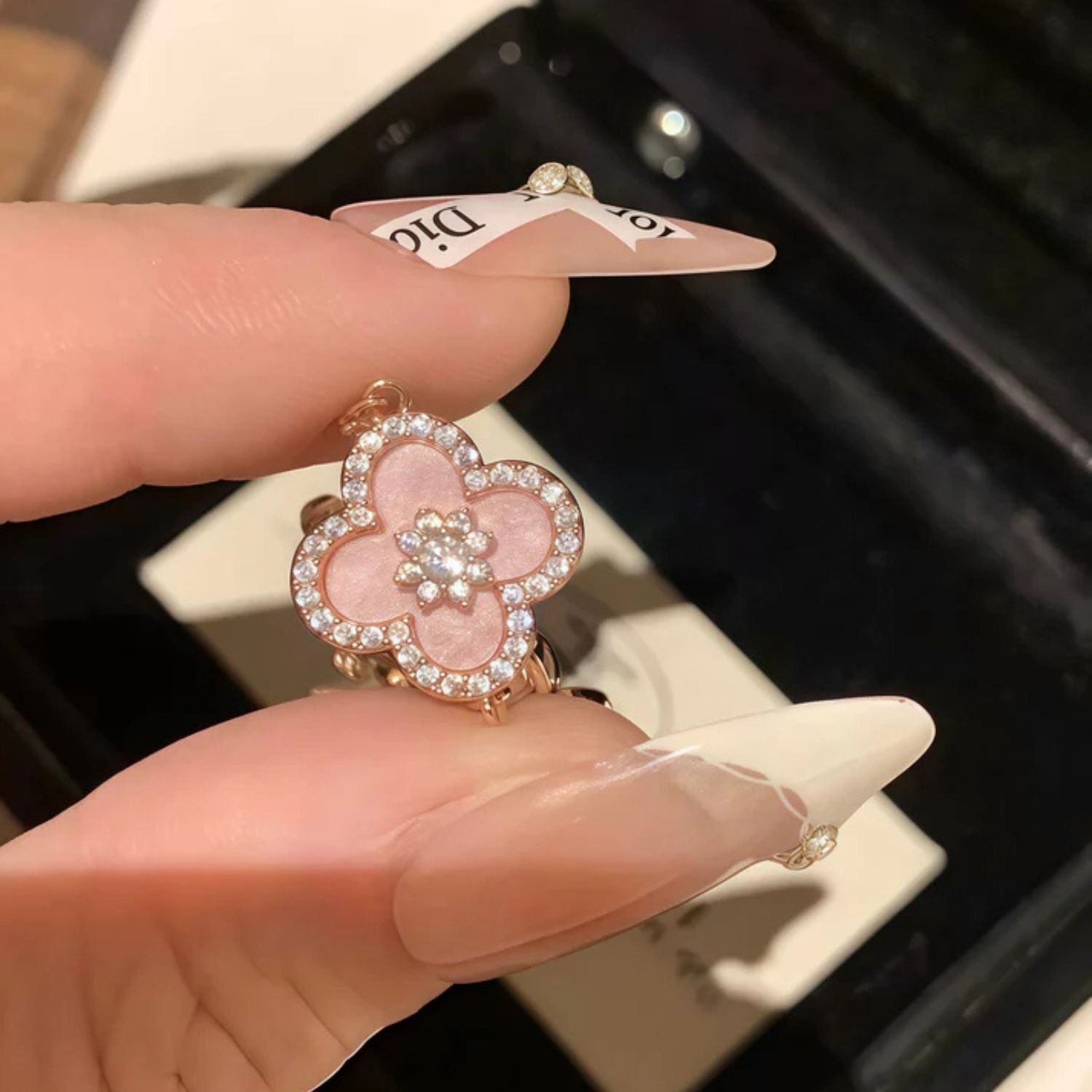 Sparkling Clover Charm Bracelet