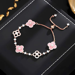 Sparkling Clover Charm Bracelet